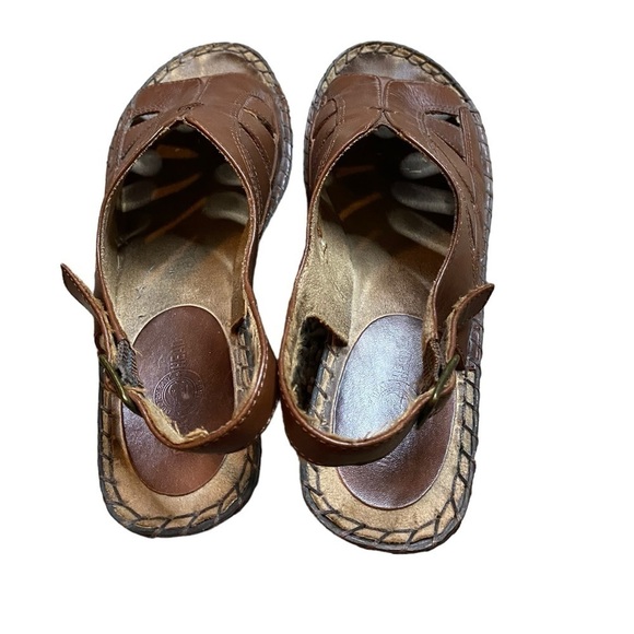 Duck Head Brown Leather Clog Wedge Sandals Sz 6 1/2 - Picture 4 of 9